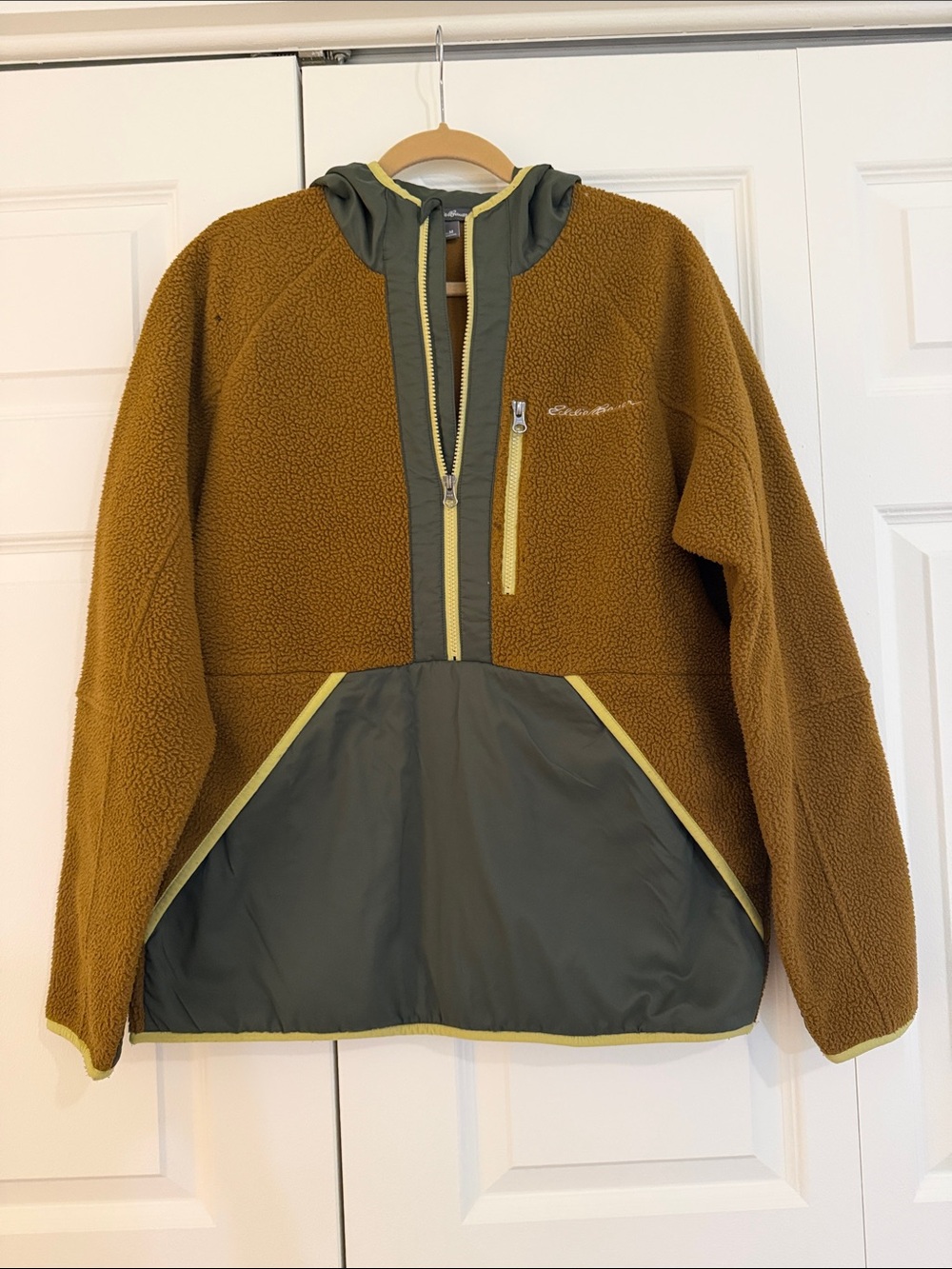Eddie Bauer Hooded Sherpa Fleece Pullover 1/4 Zip